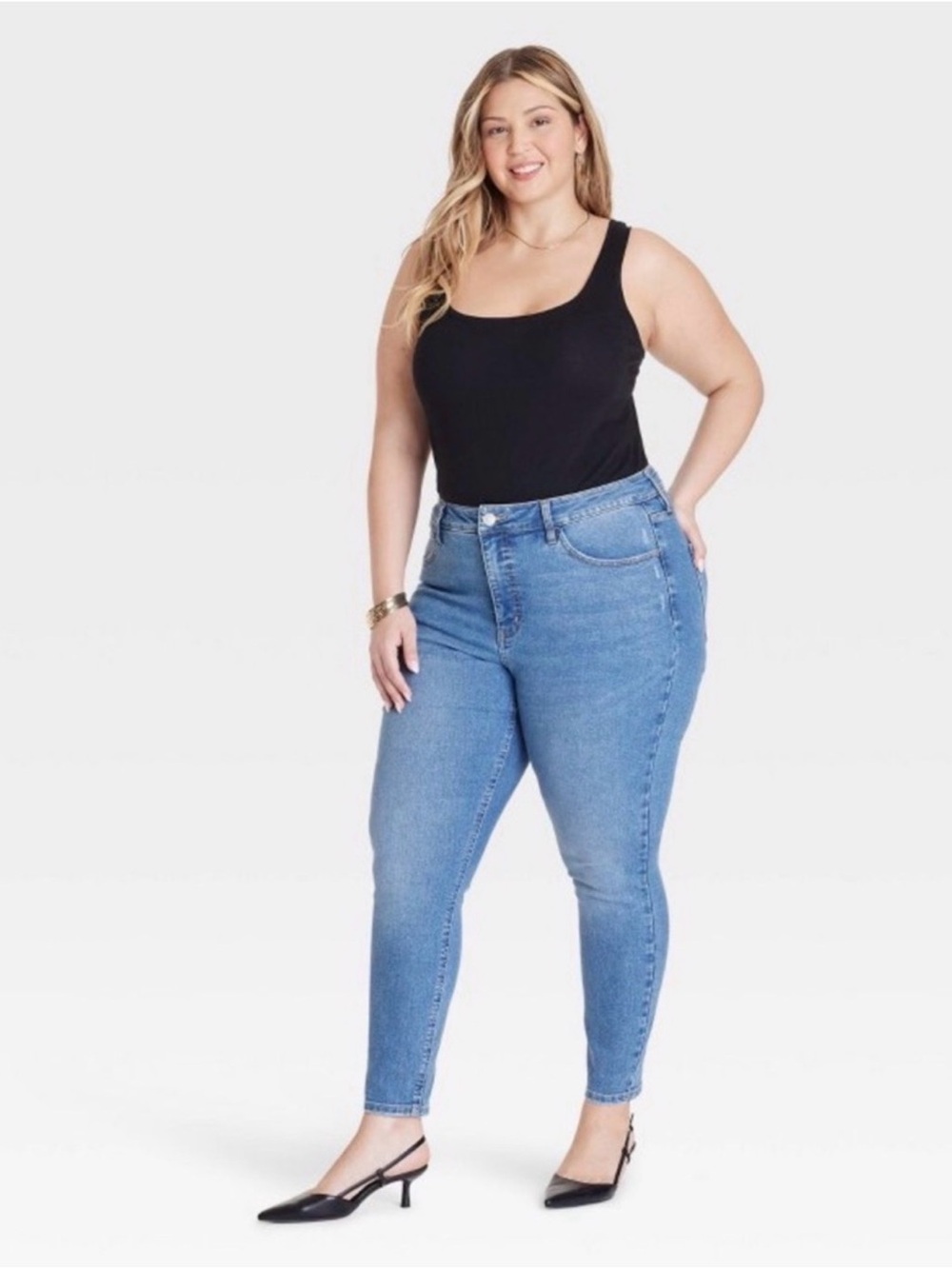 Ava & Viv High-Rise Skinny Jeans Light Wash Plus Size 30 NWT